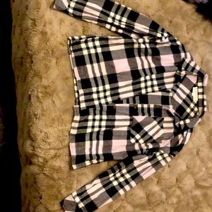 Black and White Flannel Button Up/ Size M / Brand: Hippie Rose